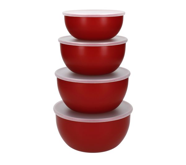 Kitchenaid 4 Piece Meal Prep Bowls Set With Lids Red