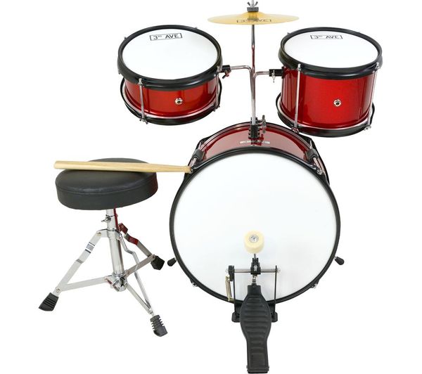 3rd Avenue Junior 3 Piece Drum Kit Red