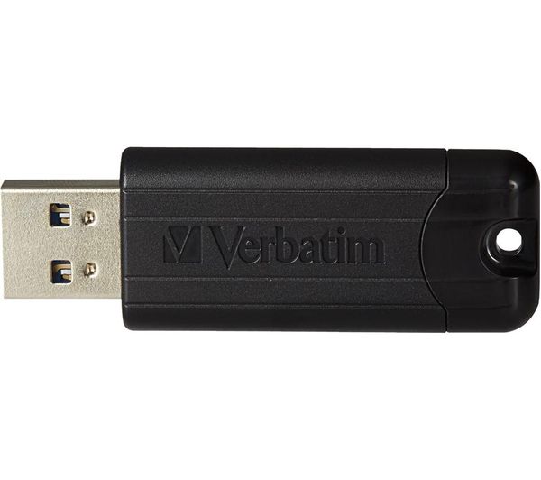 VERBATIM PinStripe USB 3.2 Memory Stick - 128 GB, Black