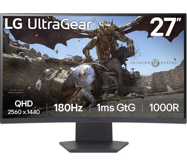 Lg Ultragear 27gs60qc Baek Quad Hd 27 Curved Va Lcd Gaming Monitor Dark Grey