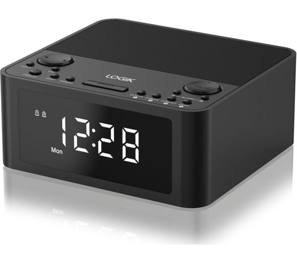 LOGIK LCRB25 FM Clock Radio Black Currys Business logik-lcrb25-fm-clock-radio-black-currys-business