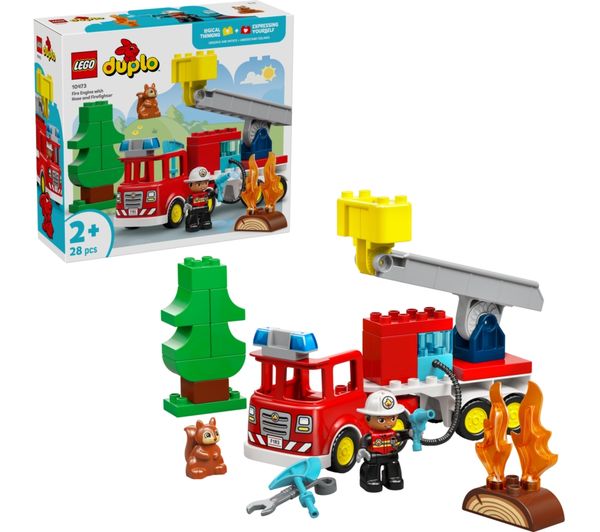 An image of LEGO Duplo 10473 Fire Truck with Hose and Firefighter Set
