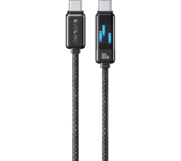 An image of SILVERLABEL LED 100 W USB Type‑C Cable - 1.2 m, Black