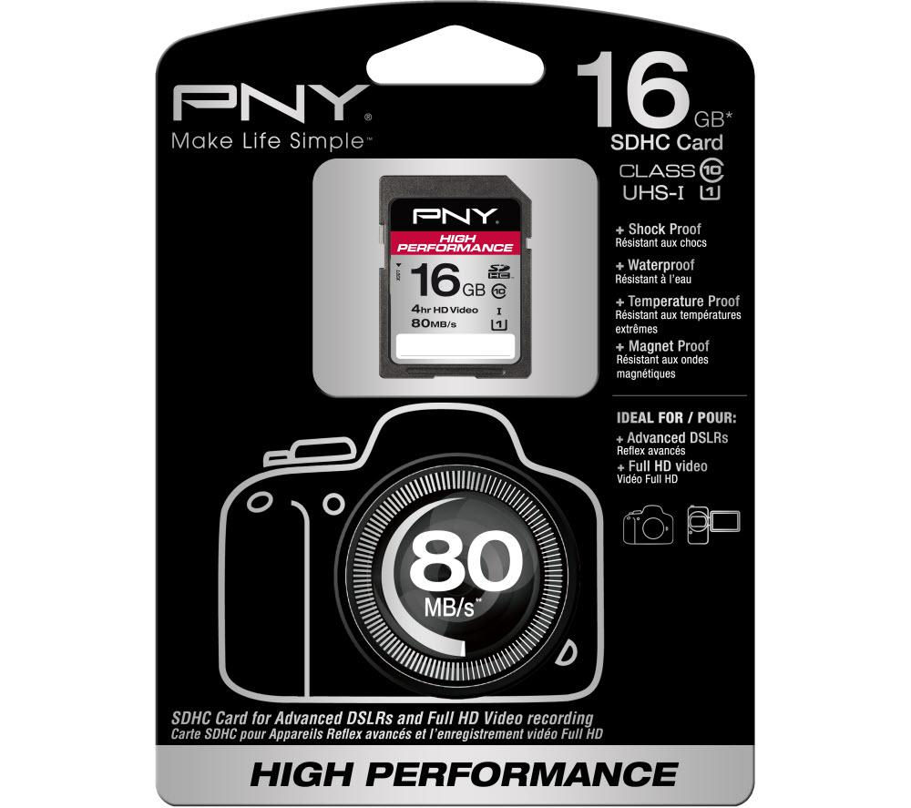 PNY High Performance Class 10 SDHC Memory Card - 16 GB