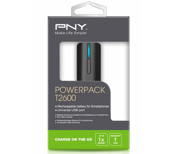 PB26001TK01RB PNY T2600 Portable USB Battery Charger Currys Business
