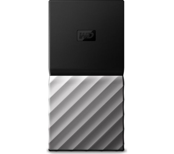 WD My Passport External SSD - 256 GB, Black & Silver, Black
