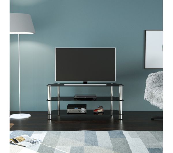 AVF SDC1140 1140 mm TV Stand for up to 55" TVs - Black & Chrome ...