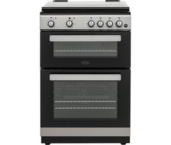 BELLING FSDF608D 60 cm Dual Fuel Cooker - Silver & Black