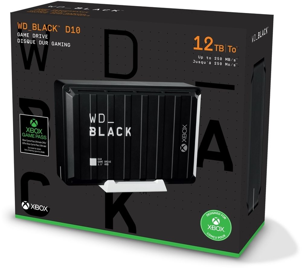 WD _BLACK D10 External Game Drive for Xbox - 12 TB, Black