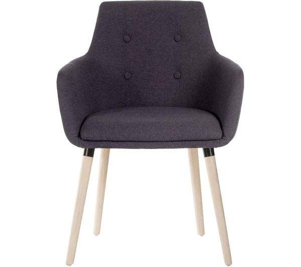 Teknik 4 Legged Fabric Reception Chair Graphite