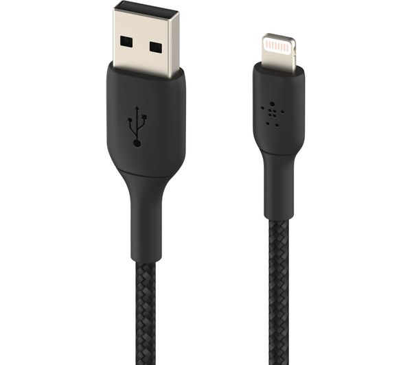 Image of BELKIN Braided Lightning to USB-A Cable - 1 m, Black