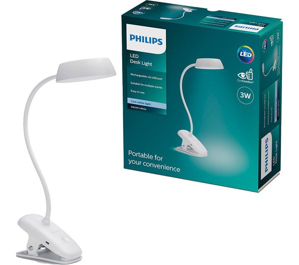 Philips Donutclip Dsk201 Led Desk Lamp White