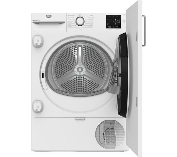 An image of BEKO Pro NTIKP71131 Integrated 7 kg Heat Pump Tumble Dryer - White