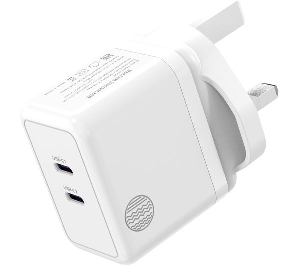 An image of OUR PURE PLANET OPP038 2-Port 45 W GaN Wall Charger - White