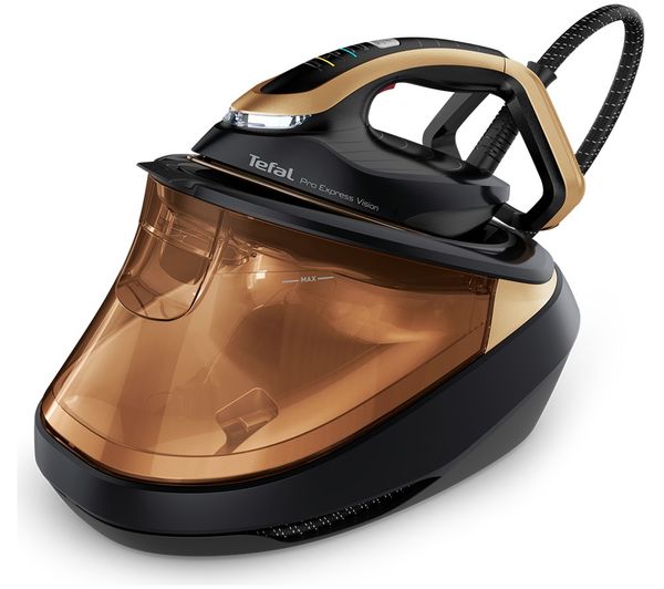 An image of TEFAL Pro Express Vision GV9820G0 Steam Generator Iron - Black & Gold