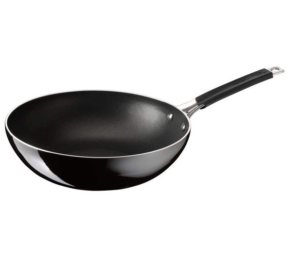 TEFAL E6041902 Jamie Oliver Hard Enamel 28 cm Non-stick Stir-Fry Pan - Black, Black