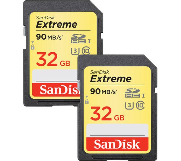 Image of SANDISK Extreme Plus Ultra Performance Class 10 SDHC Memory Card - 32 GB, Twin Pack