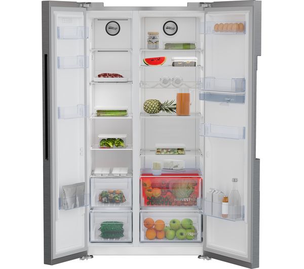 Buy Beko Harvestfresh Asd2342vps American Style Fridge Freezer Stainless Steel Free Delivery Currys