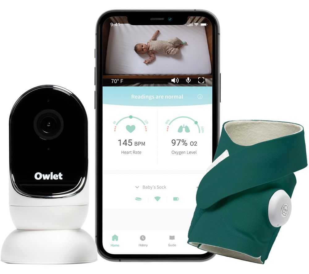 OWLET Baby Monitor Duo Smart Sock & Cam Bundle – Deep Sea Green