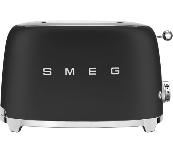 Smeg 50s Retro Tsf01blmuk 2 Slice Toaster Matt Black