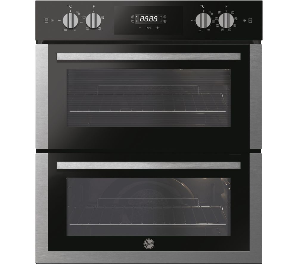 HO7DC3UB308BI Electric Built-under Double Oven - Black & Stainless Steel
