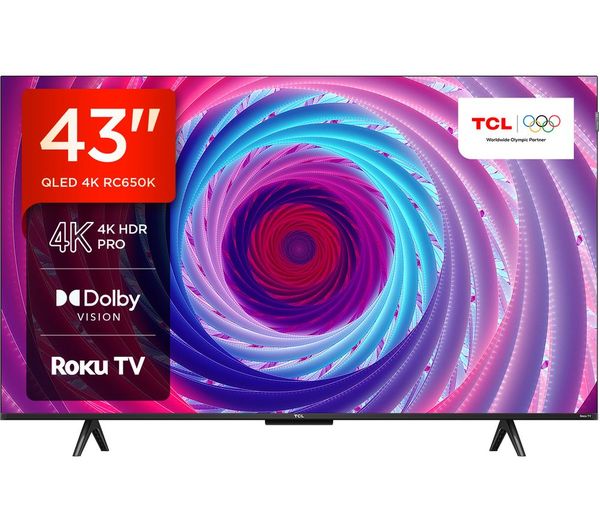 Tcl 43rc650k Roku Tv 43 Smart 4k Ultra Hd Hdr Qled Tv