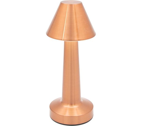 Image of GLOBAL GIZMOS 66379 Rechargeable LED Table Lamp - Brass Effect