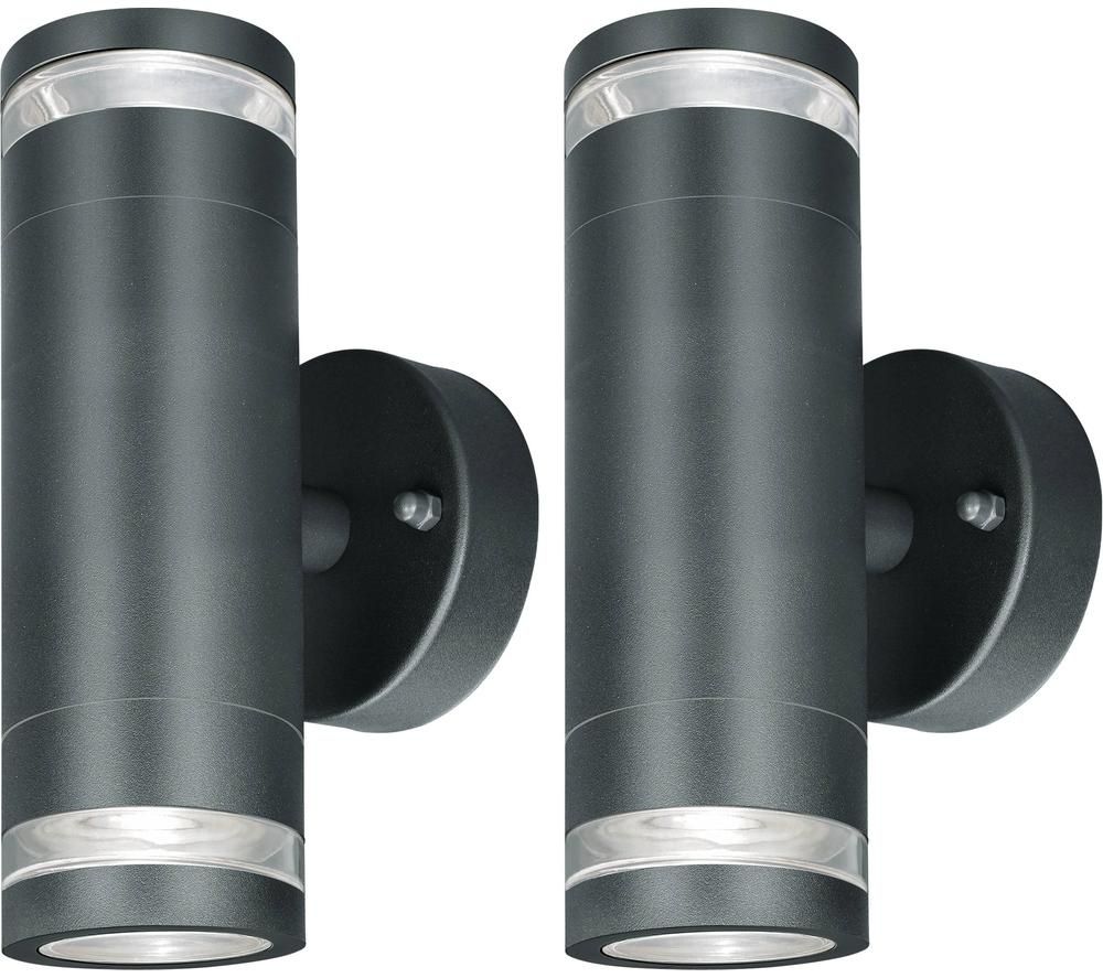 Marinus Range 4L2/2309 Smart LED Outdoor Wall Light - Anthracite, Twin Pack
