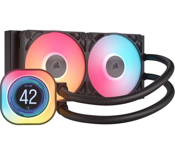 Corsair Icue Link Titan 240 Rx Lcd Rgb Liquid 240 Mm Cpu Cooler Rgb Led Black
