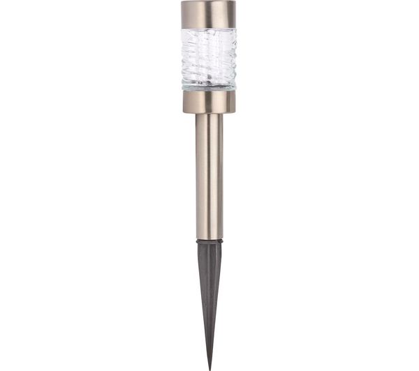 An image of SMART GARDEN Martini 5L Solar Stake Light - Stainless Steel, Pack of 4
