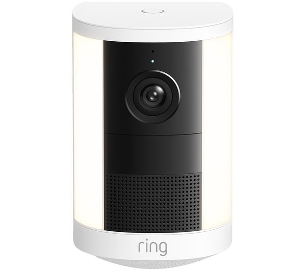 An image of RING Spotlight Cam (2nd Gen) Retinal 2K WiFi Security Camera - Battery, White
