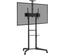 Portable Trolley TV Stand with Bracket - Black