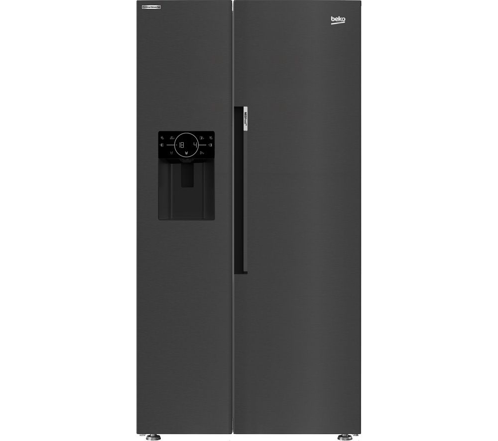 BEKO HarvestFresh ASP33B32VPZ AmericanStyle Fridge Freezer Brushed