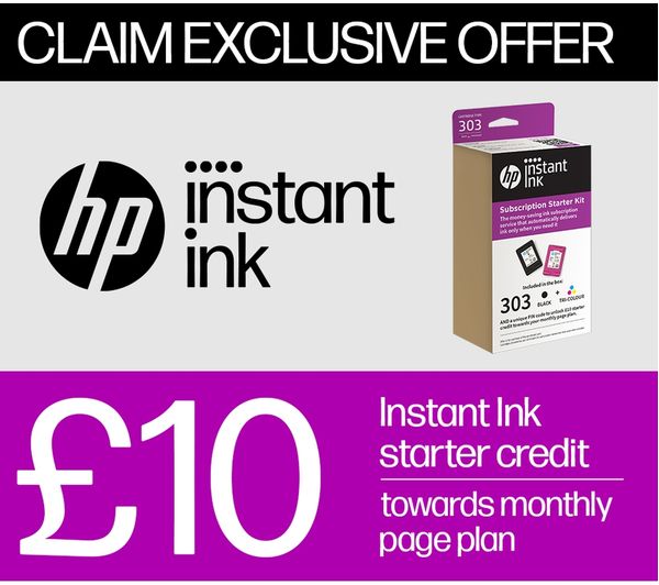 6E7C6AE - HP Instant Ink 303 Subscription Starter Kit Black & Tri ...