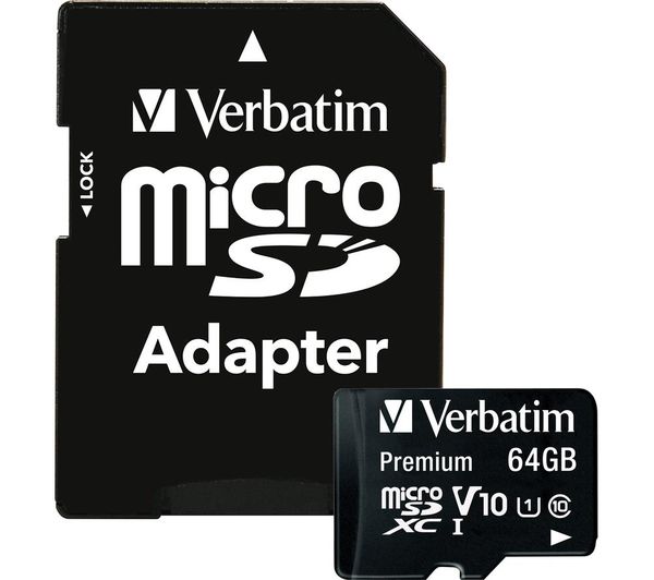 VERBATIM Premium Class 10 microSDXC Memory Card - 64 GB