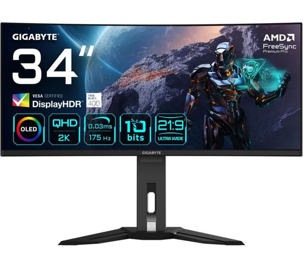Gigabyte Mo34wqc Wide Quad Hd 34 Curved Oled Gaming Monitor Black