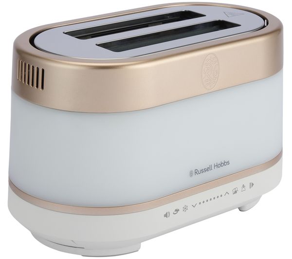 An image of RUSSELL HOBBS Calm 27710 2-Slice Toaster - White & Copper