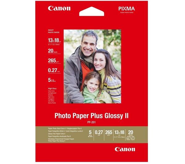 CANON 130 x 180 mm Photo Paper Plus Glossy II – 20 Sheets