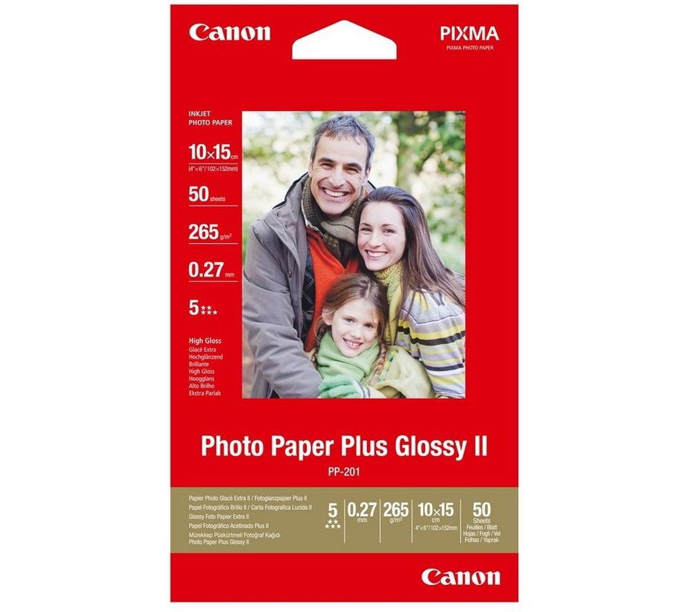 PP-201 100 x 150 mm Glossy II Photo Paper Plus  - 50 Sheets