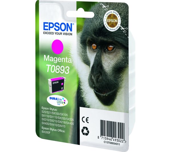 EPSON Monkey T0893 Magenta Ink Cartridge, Magenta
