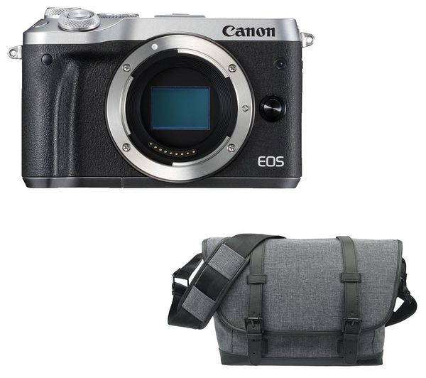 CANON EOS M6 Mirrorless Camera & Bag Bundle, Silver