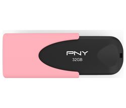 PNY Attache 4 USB 2.0 Memory Stick - 32 GB, Coral Pink
