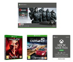 MICROSOFT Xbox One X with Gears 5, Tekken 7, Project Cars 2 & Game Pass Ultimate Bundle