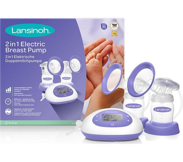 Lansinoh 2 In 1 Breast Pump White Purple