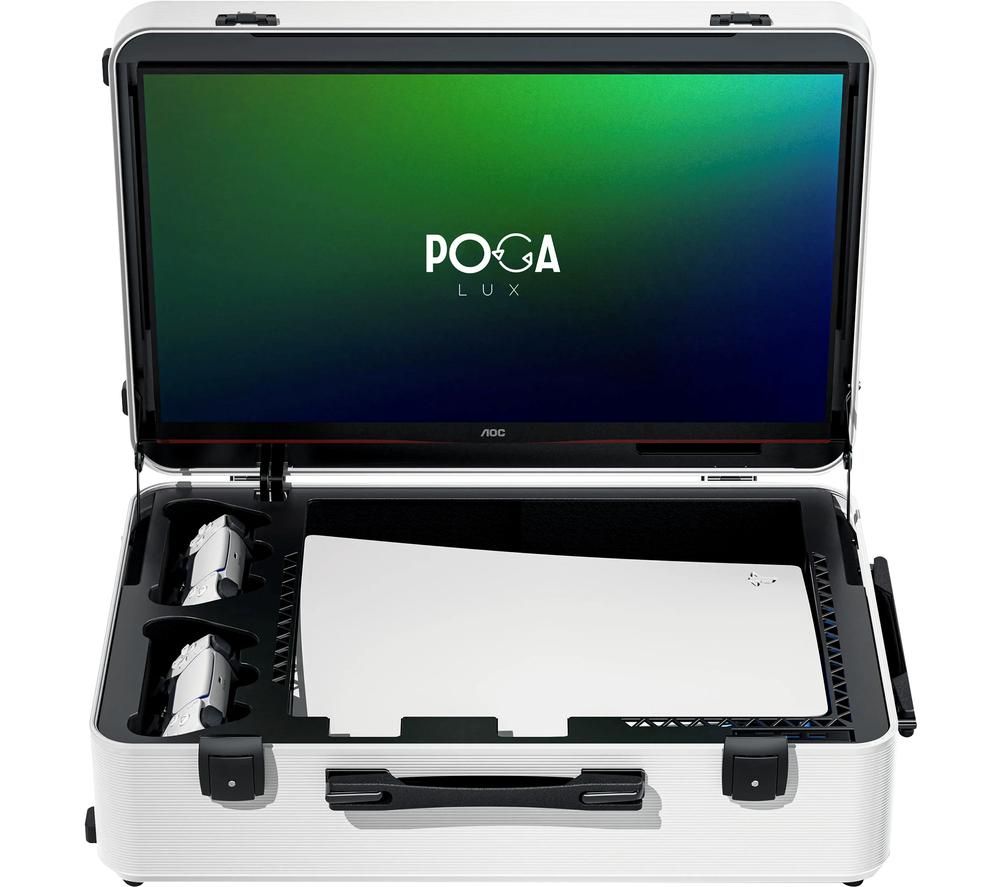 POGA Lux Full HD 23.8" PS5 Gaming Monitor & Case - White
