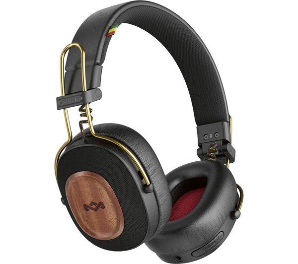 House Of Marley Positive Vibration Riddim Wireless Bluetooth Noise Cancelling Headphones Black Gold