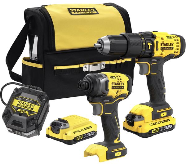 Stanley Fatmax V20 Cordless Combi Drill And Impact Driver Set With 2 Batteries