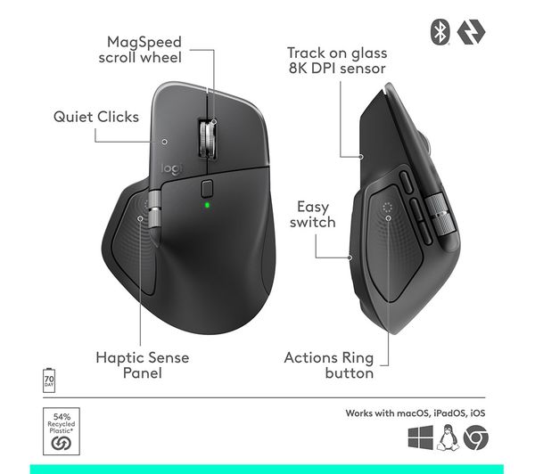 LOGITECH MX Master 4 Wireless Mouse - Graphite - 910-007594
