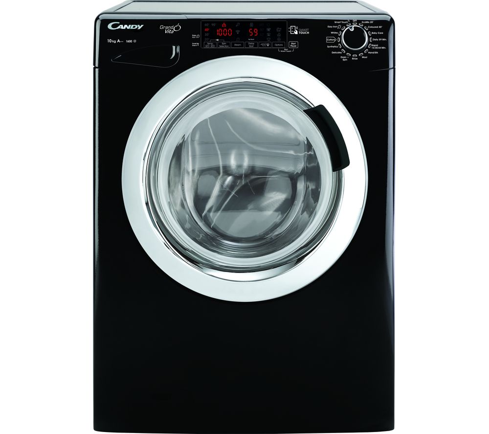 Candy GVS 1610THCB NFC 10 kg 1600 Spin Washing Machine - Black, Black
