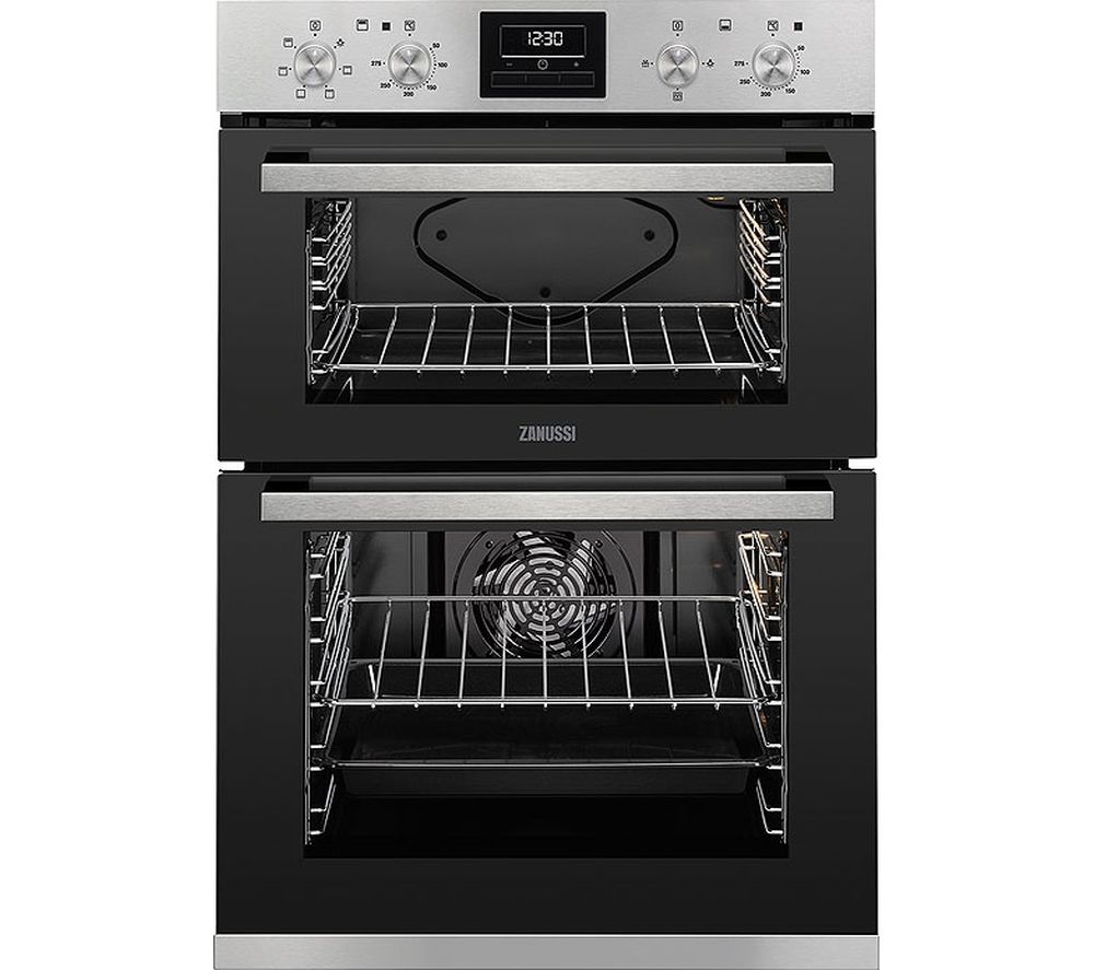 ZANUSSI ZOD35660XK Electric Double Oven - Black & Stainless Steel, Black